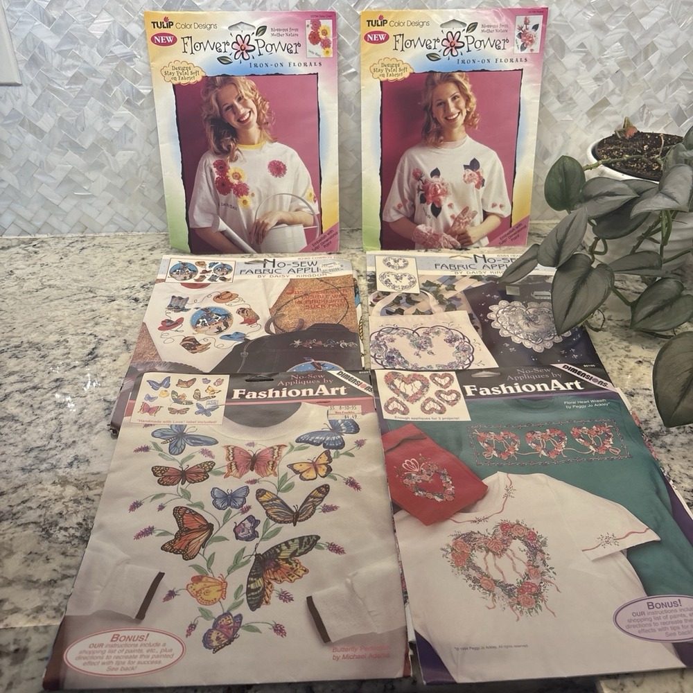 Vintage LOT 6 Daisy Kingdom other brands as well No‎ Sew Iron On Fabric Applique